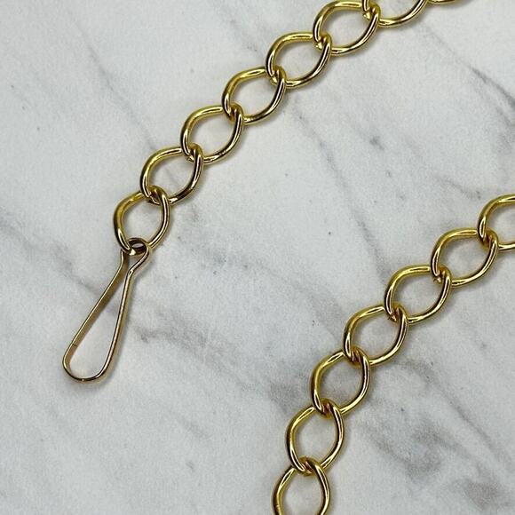 Gold Tone Chain Link Belt Tassel Charm Y2K Festival One Size (OS) ✨ - Picture 3 of 11